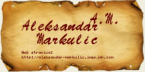 Aleksandar Markulić vizit kartica